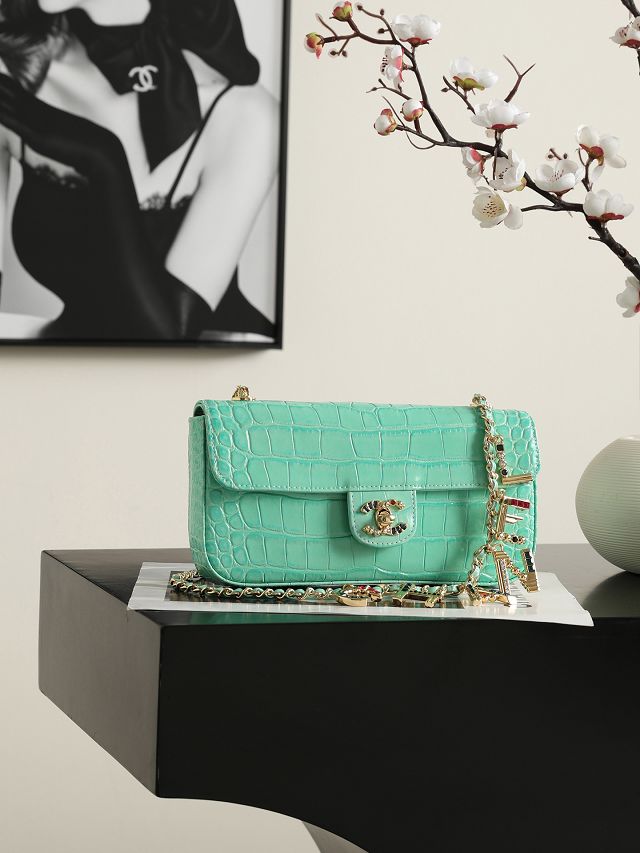 CC crocodile calfskin small flap bag AS6340