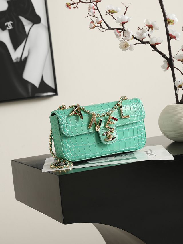 CC crocodile calfskin small flap bag AS6340