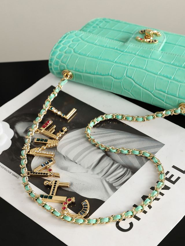 CC crocodile calfskin small flap bag AS6340