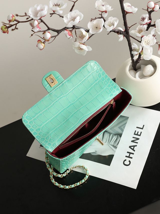 CC crocodile calfskin small flap bag AS6340