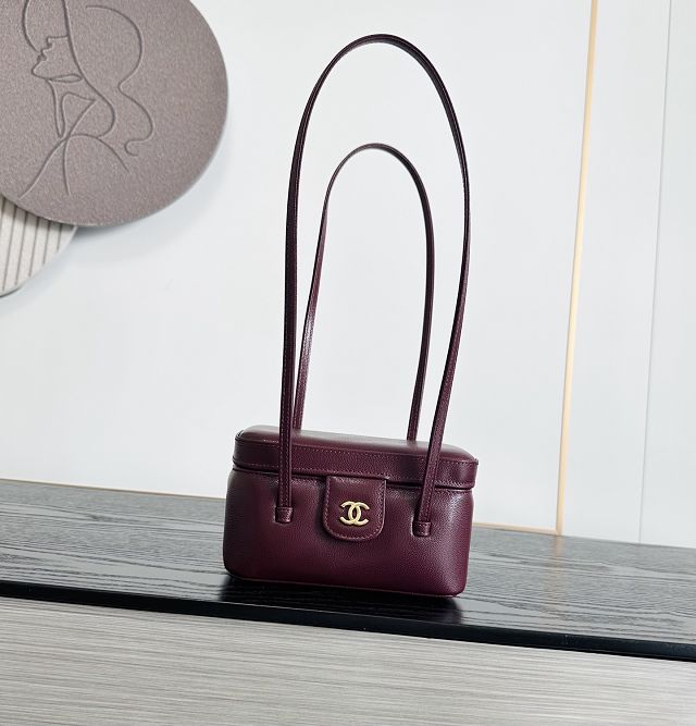 CC grained calfskin small vanity AP5067 bordeaux