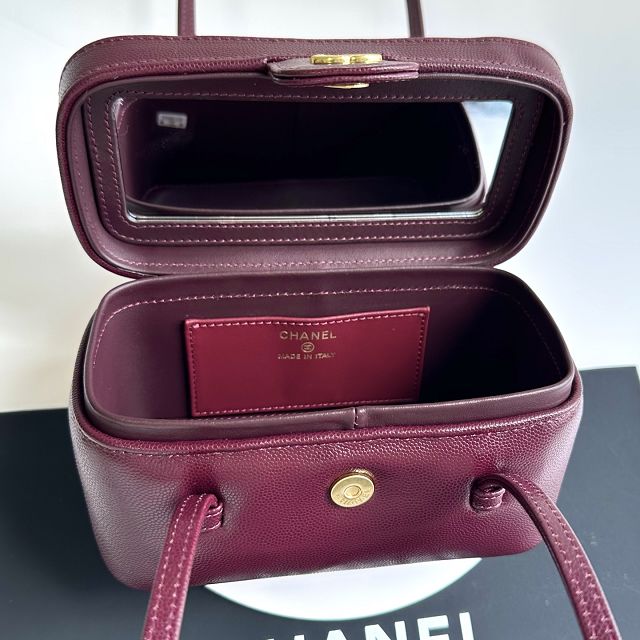 CC grained calfskin small vanity AP5067 bordeaux