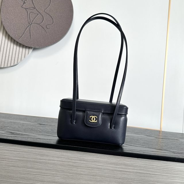 CC grained calfskin small vanity AP5067 dark blue