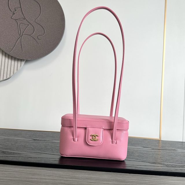 CC grained calfskin small vanity AP5067 pink