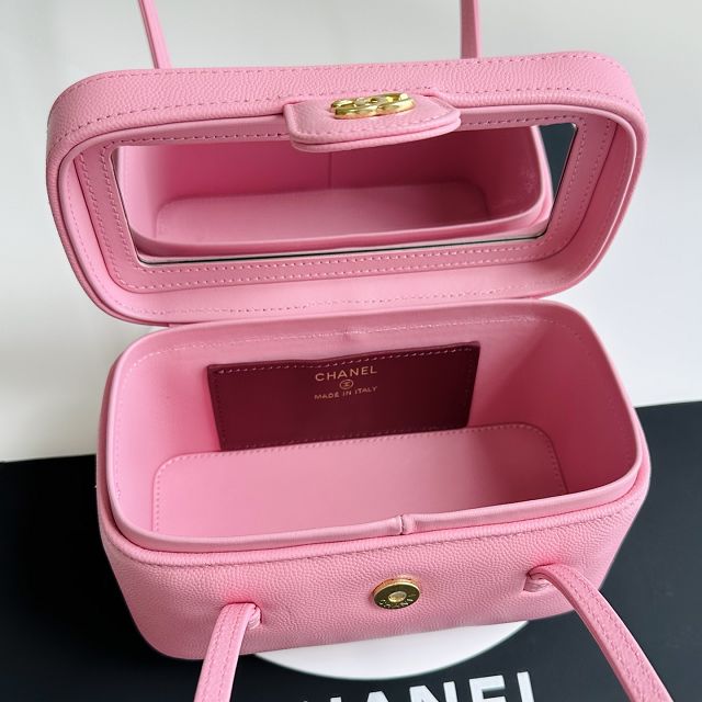 CC grained calfskin small vanity AP5067 pink