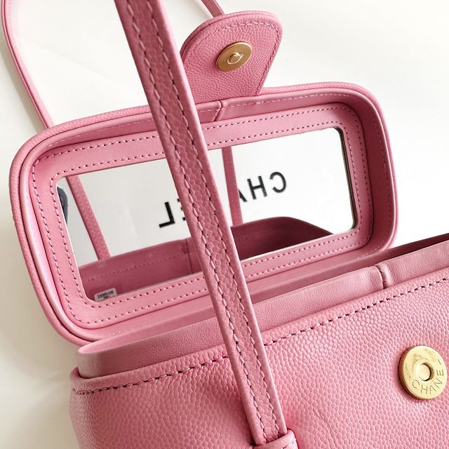 CC grained calfskin small vanity AP5067 pink