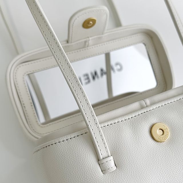 CC grained calfskin small vanity AP5067 white