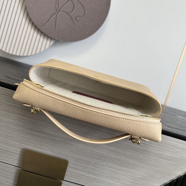 CC grained calfskin top handle flap bag AS6473 beige