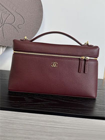 CC grained calfskin top handle flap bag AS6473 bordeaux