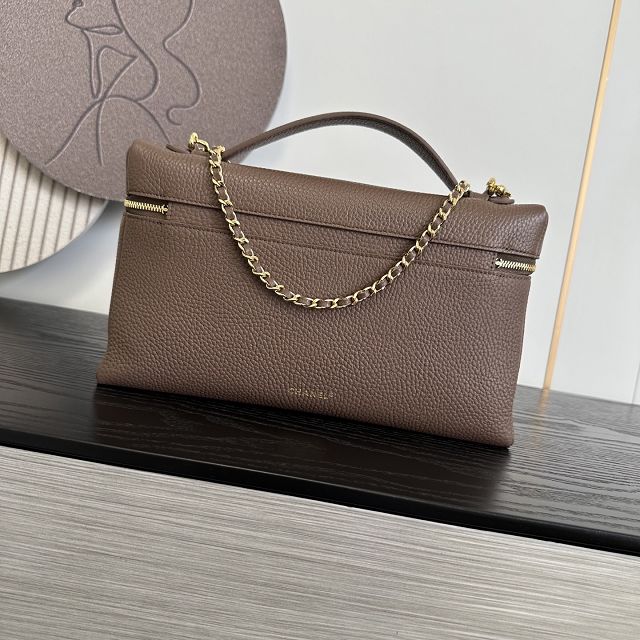 CC grained calfskin top handle flap bag AS6473 grey
