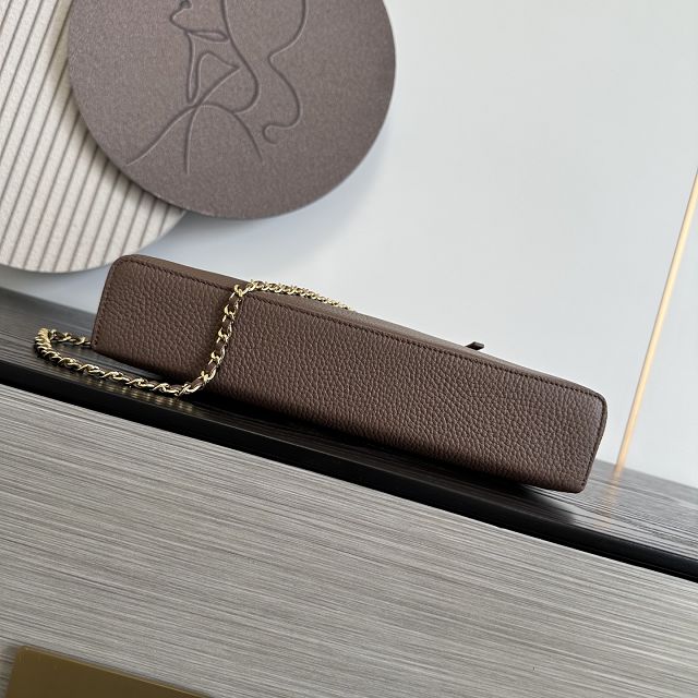 CC grained calfskin top handle flap bag AS6473 grey