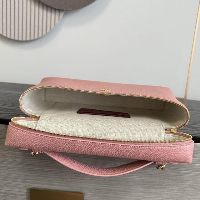 CC grained calfskin top handle flap bag AS6473 pink