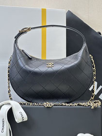 CC original lambskin clutch with chain AP5429 black