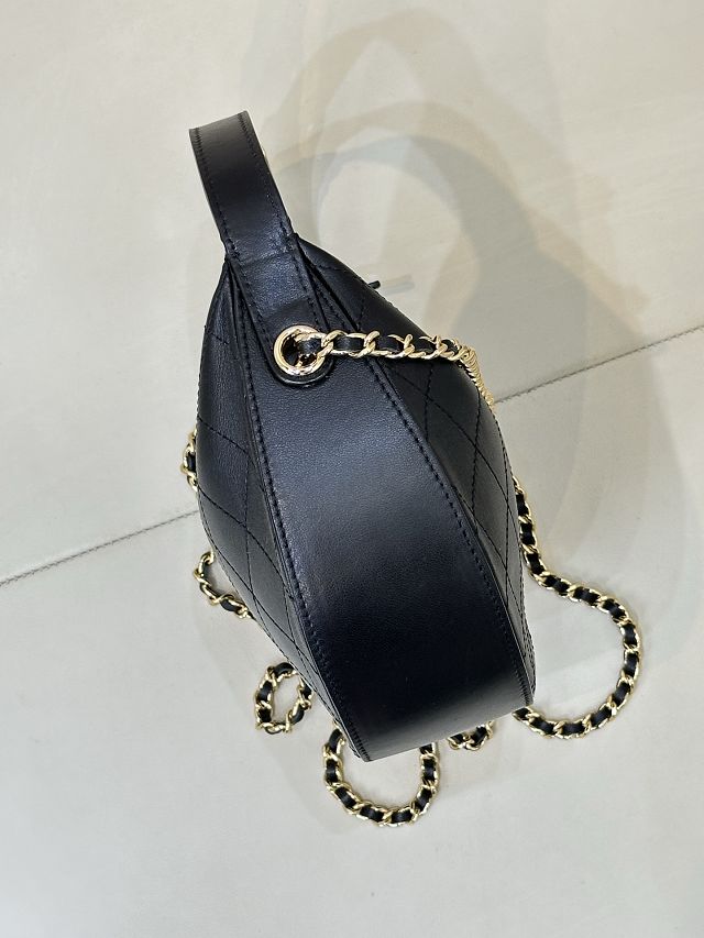 CC original lambskin clutch with chain AP5429 black