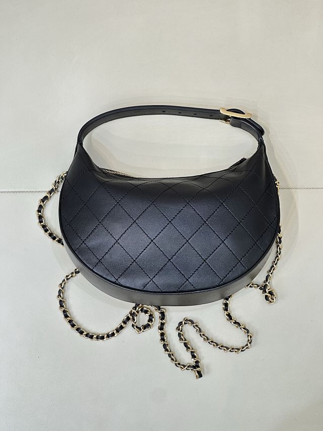 CC original lambskin clutch with chain AP5429 black