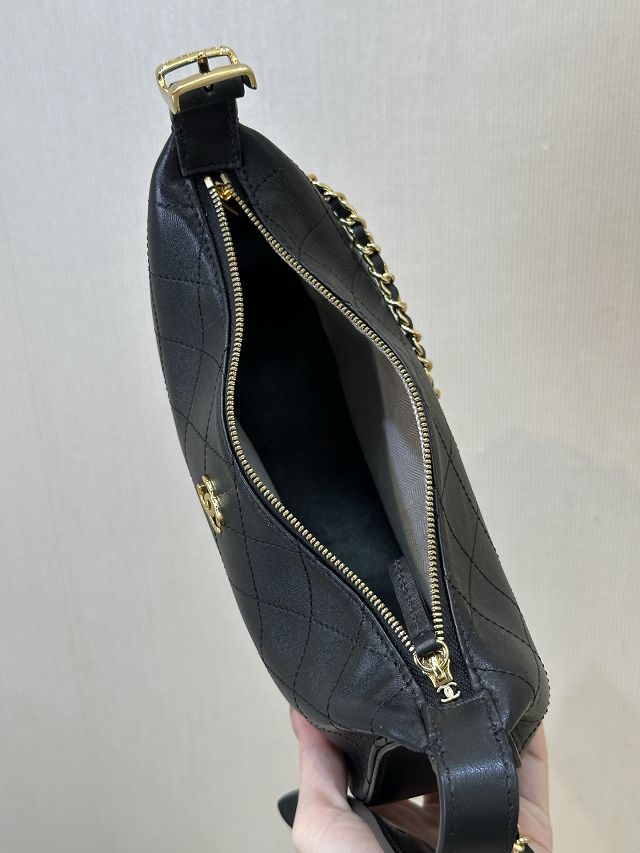 CC original lambskin clutch with chain AP5429 black