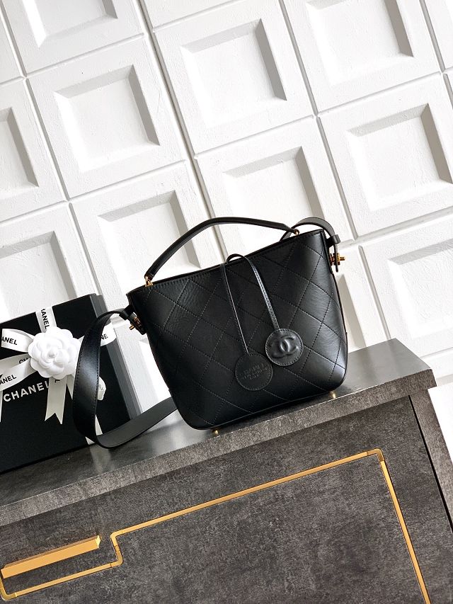 CC calfskin bucket bag AS6268 black