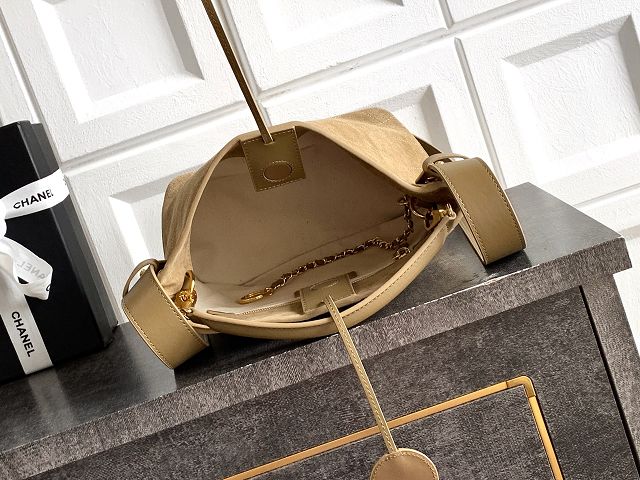 CC suede calfskin bucket bag AS6268 brown