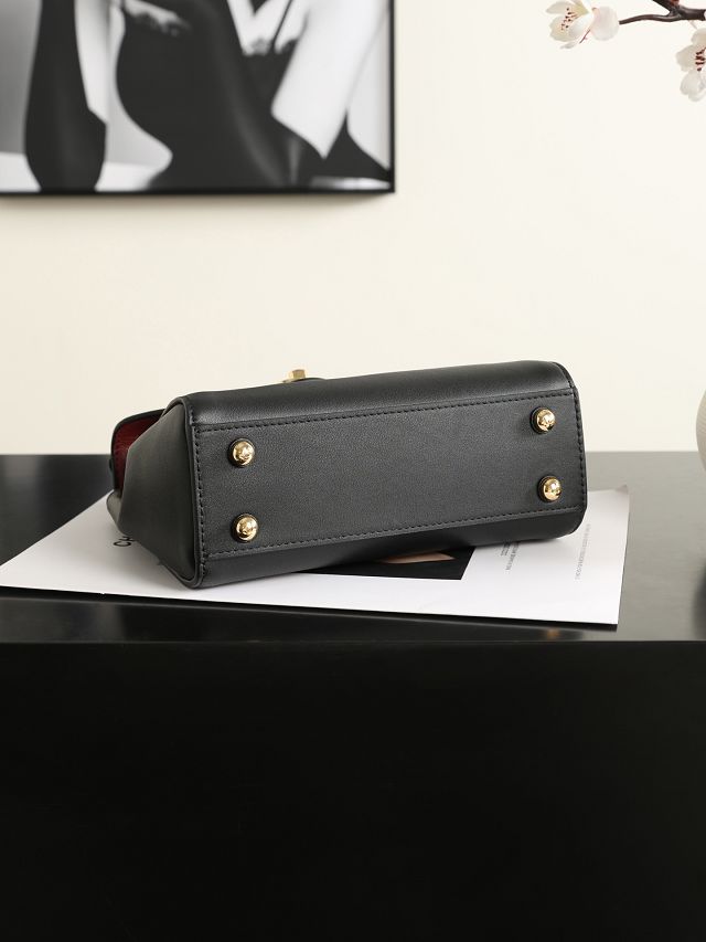 CC calfskin small flap bag AS6223 black