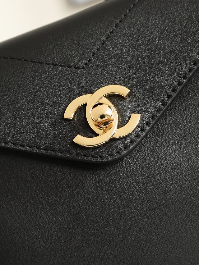 CC calfskin small flap bag AS6223 black