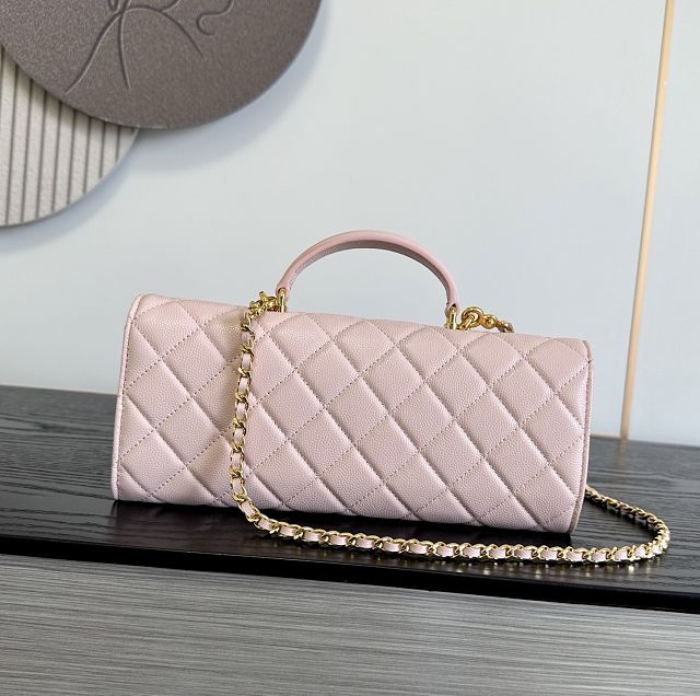 CC grained calfskin clutch with chain vanity with chain AP5346 pink