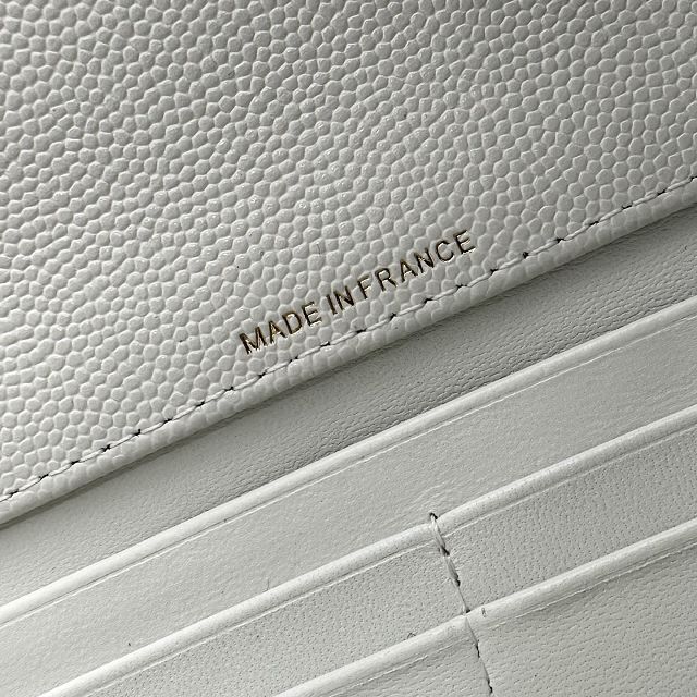 CC grained calfskin clutch with chain vanity with chain AP5346 white