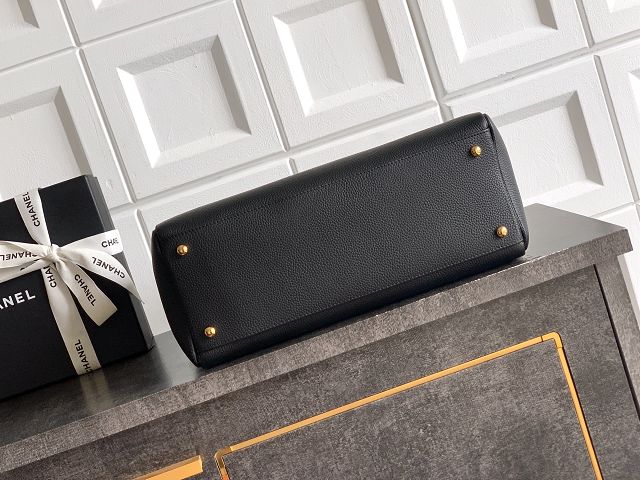CC grained calfskin small tote bag AS2156 black&red