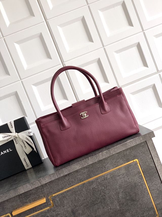 CC grained calfskin small tote bag AS2156 wine