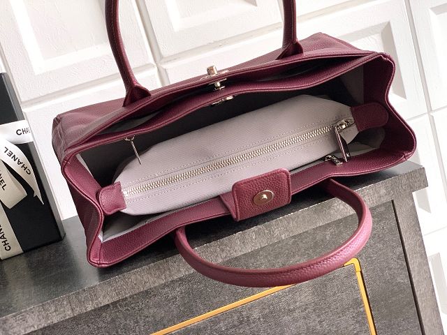 CC grained calfskin small tote bag AS2156 wine