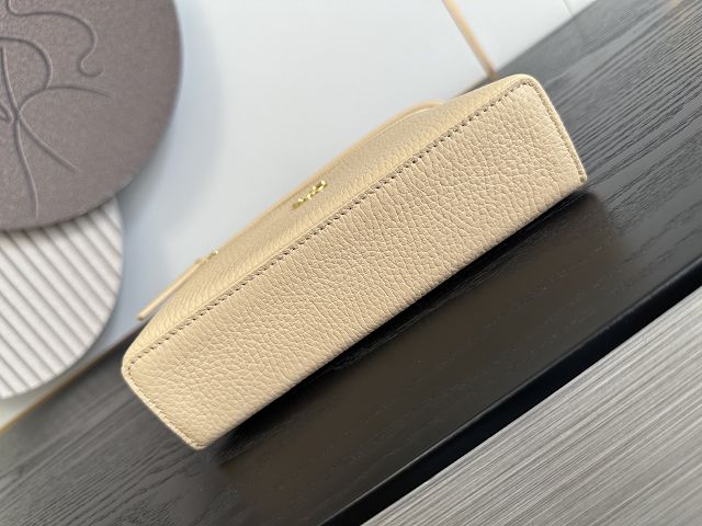 CC grained calfskin small vanity with chain AP5346 beige