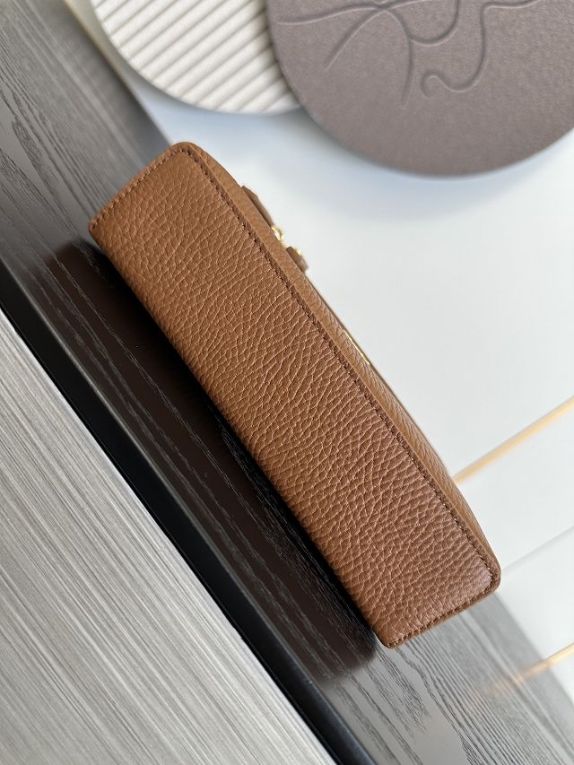CC grained calfskin small vanity with chain AP5346 brown