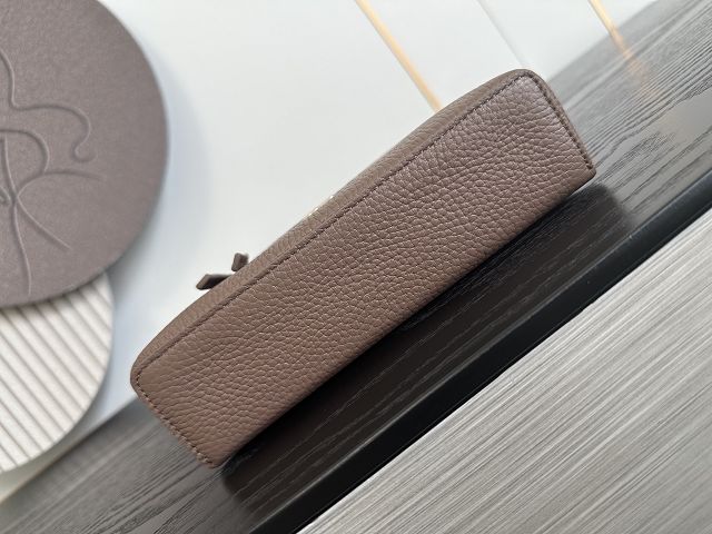 CC grained calfskin small vanity with chain AP5346 light brown