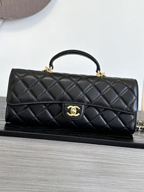 CC lambskin clutch with chain AP5280 black