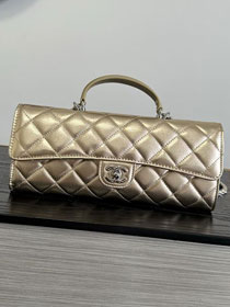 CC lambskin clutch with chain AP5280 gold
