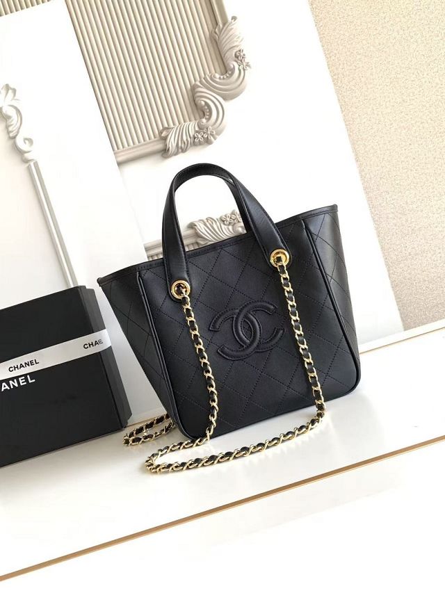 CC calfskin mini shopping bag AS6199 black