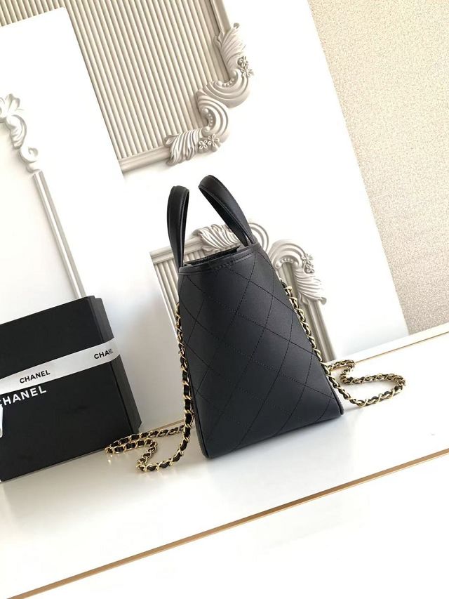 CC calfskin mini shopping bag AS6199 black