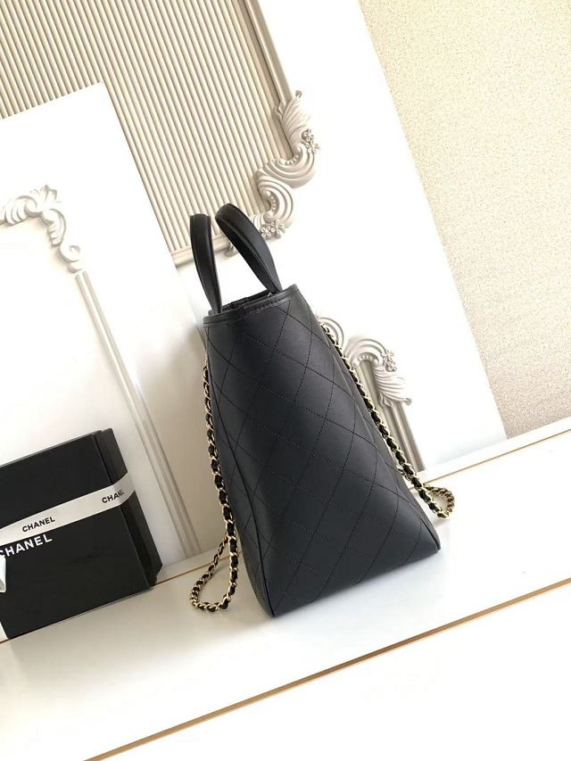 CC calfskin small shopping bag AS6200 black