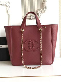 CC calfskin small shopping bag AS6200 wine 