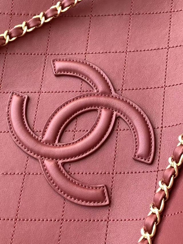 CC calfskin small shopping bag AS6200 wine 