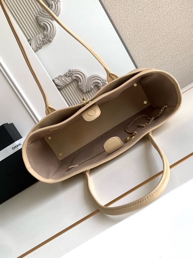 CC calfskin small tote bag AS6243 beige