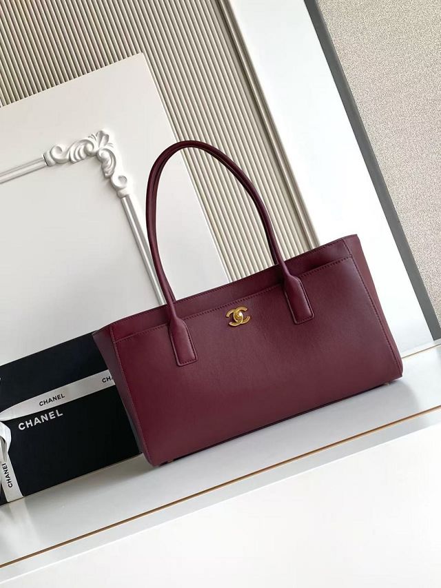 CC calfskin small tote bag AS6243 bordeaux