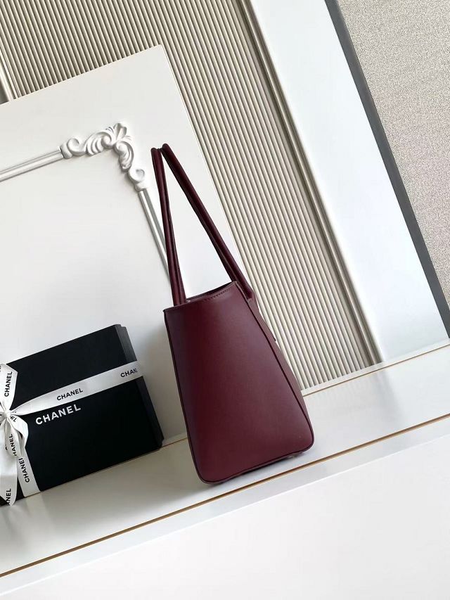 CC calfskin small tote bag AS6243 bordeaux