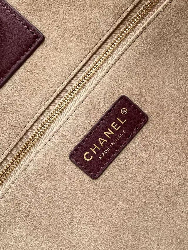 CC calfskin small tote bag AS6243 bordeaux