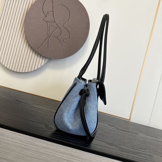 CC denim&calfskin small shopping bag AS6288 blue