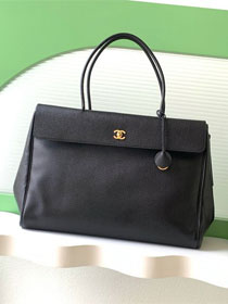 CC grained calfskin large shopping bag AS6289 black