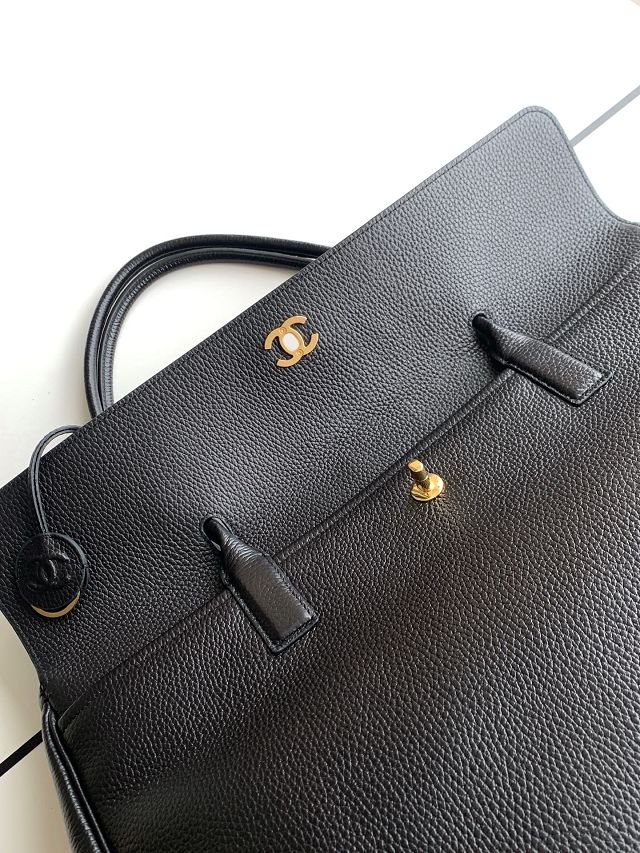 CC grained calfskin large shopping bag AS6289 black