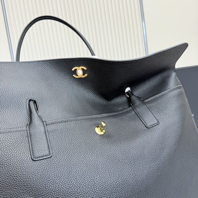 CC grained calfskin large shopping bag AS6289 black