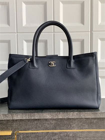 CC grained calfskin medium tote bag AS2157 dark blue