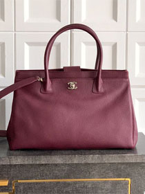 CC grained calfskin medium tote bag AS2157 wine