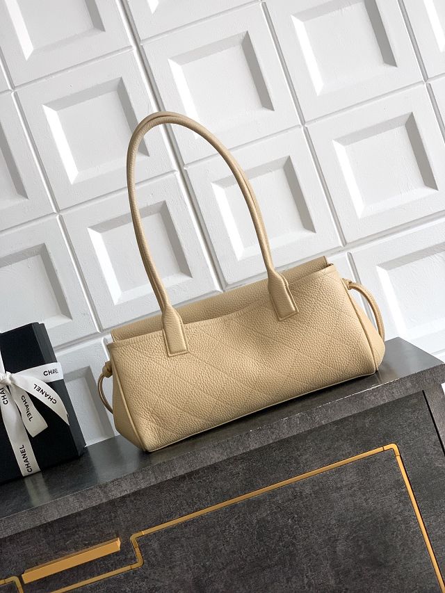 CC grained calfskin small shopping bag AS6288 beige